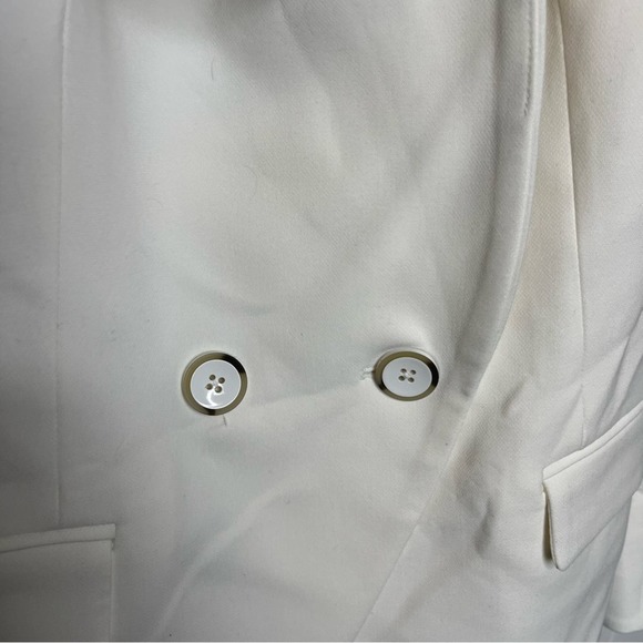 Veronica Beard Ivory Thaddeus Double Breasted Dicky Jacket Blazer Size 8 - Picture 3 of 12